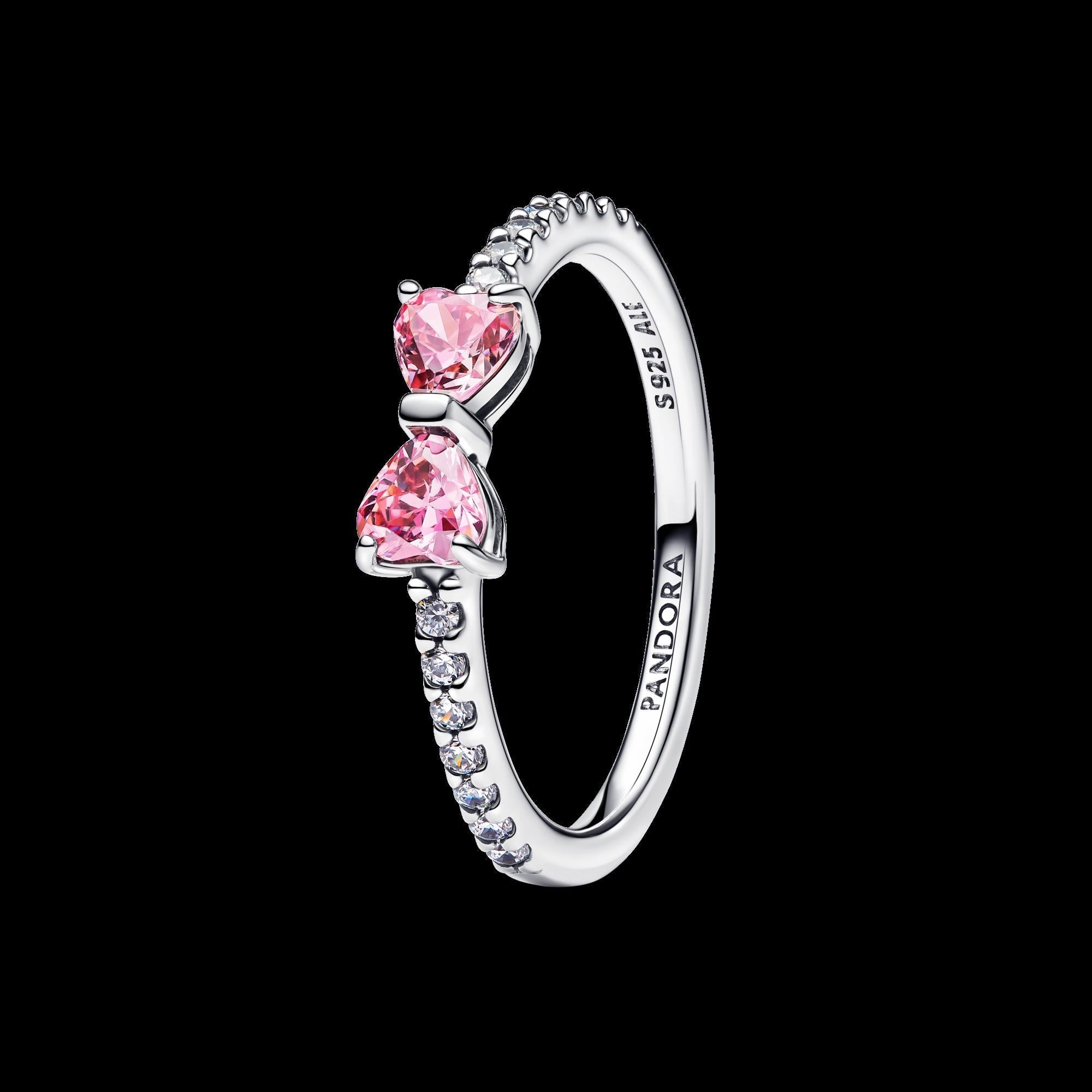Sparkling Wishbone Heart Ring