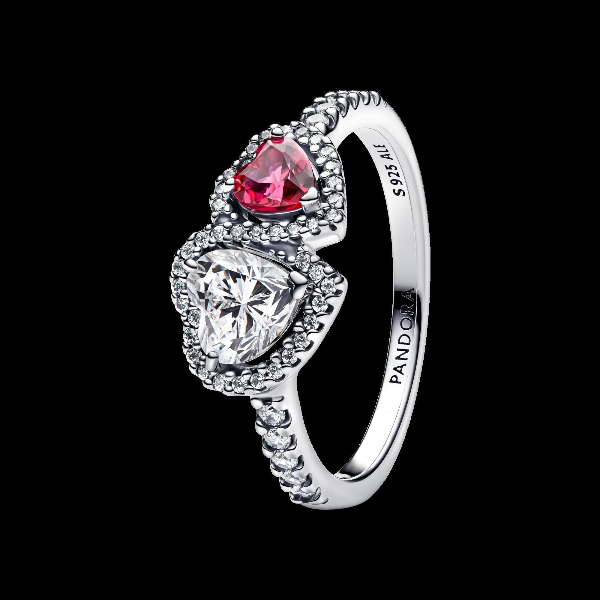Sparkling Halo Hearts Ring