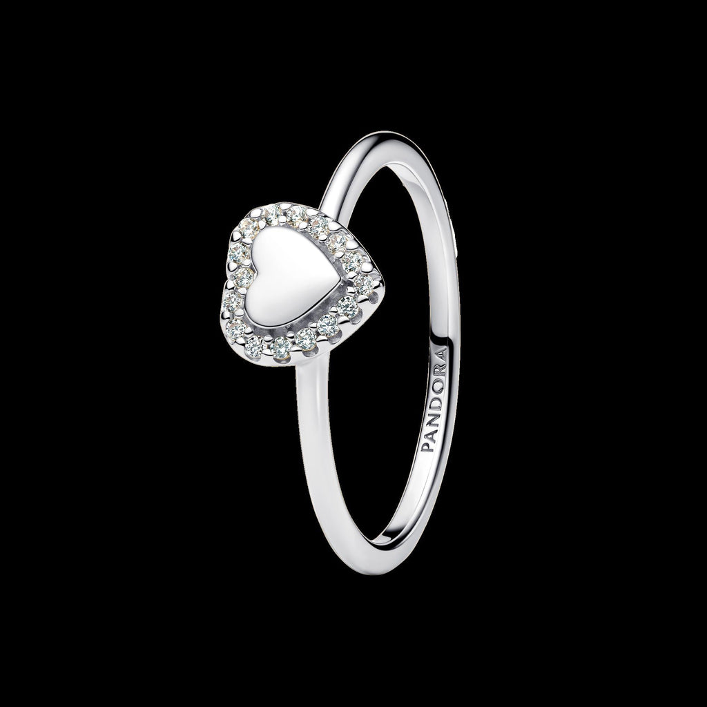 Sparkling Wishbone Heart Ring