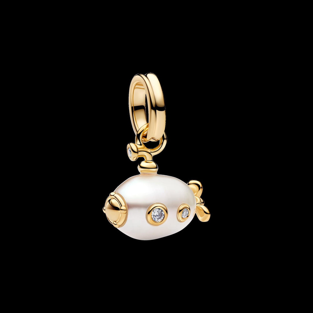 Treated Freshwater Cultured Baroque Pearl Padlock Dangle Charm