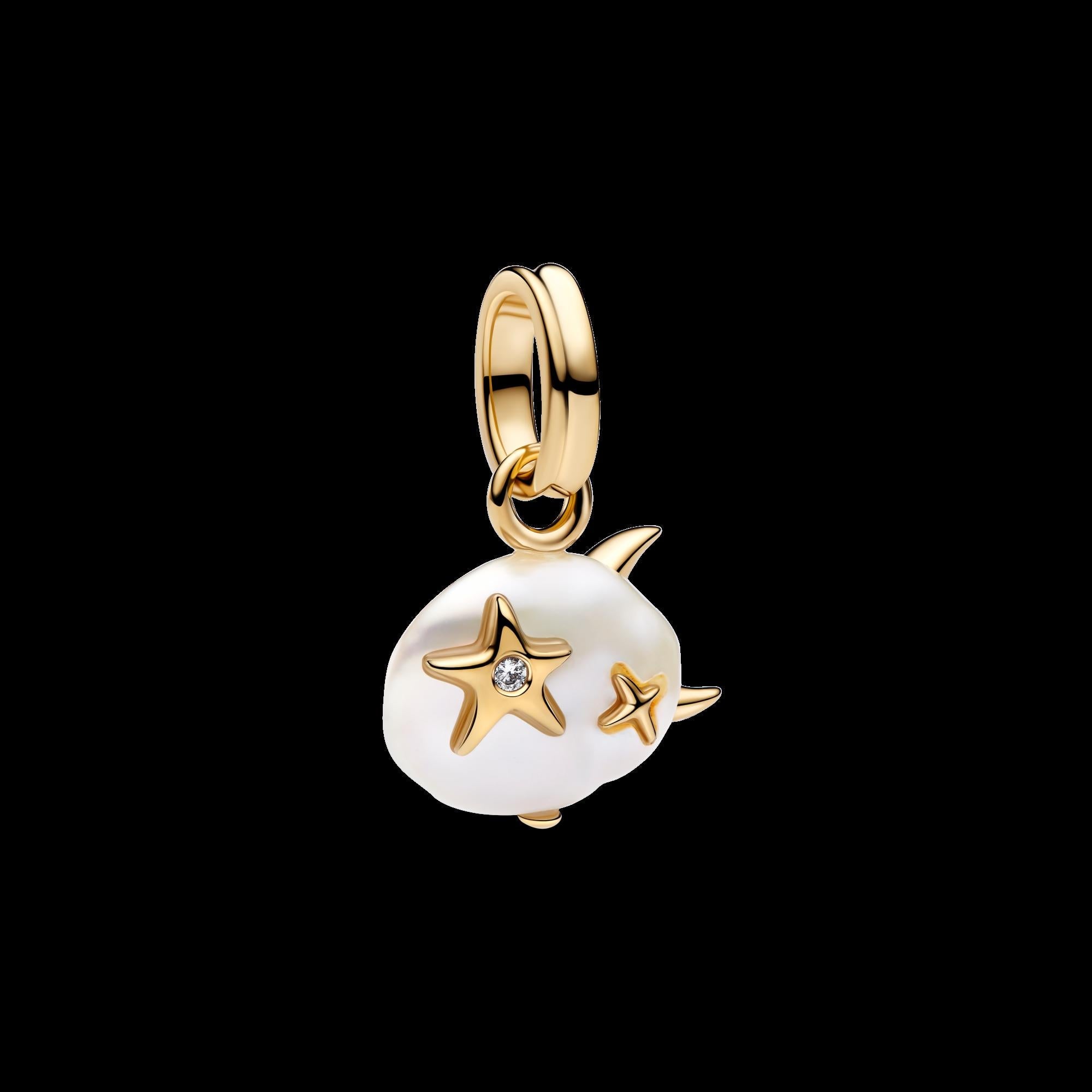 Treated Freshwater Cultured Baroque Pearl Mouse Dangle Charm